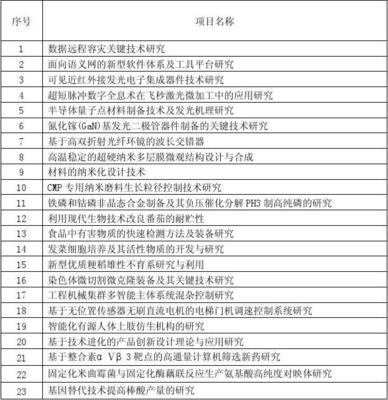 2004年天津市科技发展计划预算项目(第一